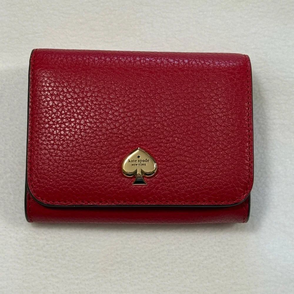 Kate Spade Red Pebbled Leather Small Wallet - NWT